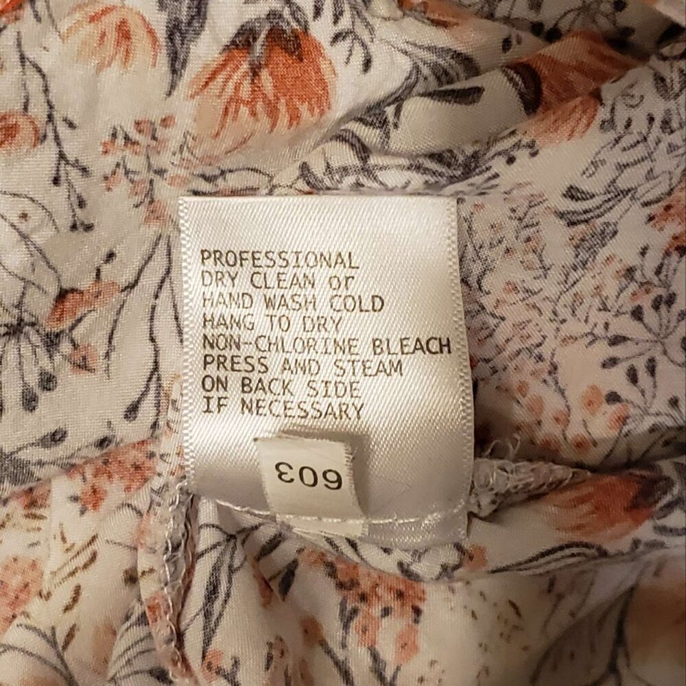 Marina Luna Womens Heritage Cottage Floral Print 100% Rayon Lightweight Blouse S - Picture 8 of 9